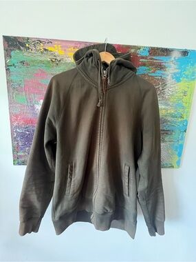 Men's Olive Green Peak surf hoodie with Tree Stitch Detail